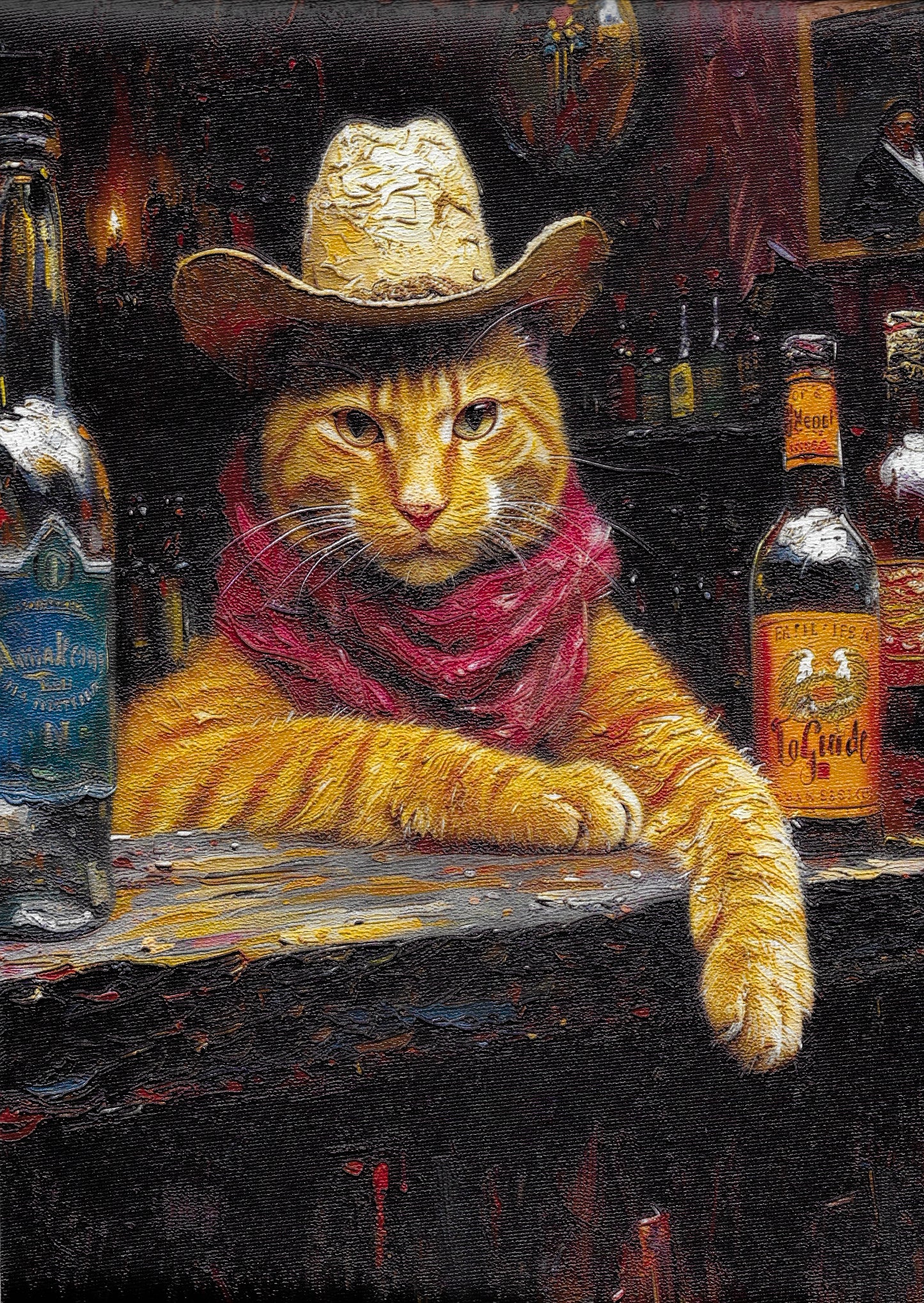 Orange Cow Cat In Da Bar